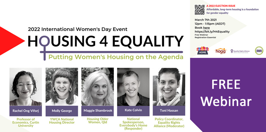 Housing and women's equality -- Pre-election webinar to mark International Women's Day 2022